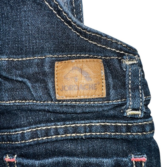 Jordache Jeans Distressed Cuffed Blue Denim Overall Shorts Girls 2T - Picture 4 of 6